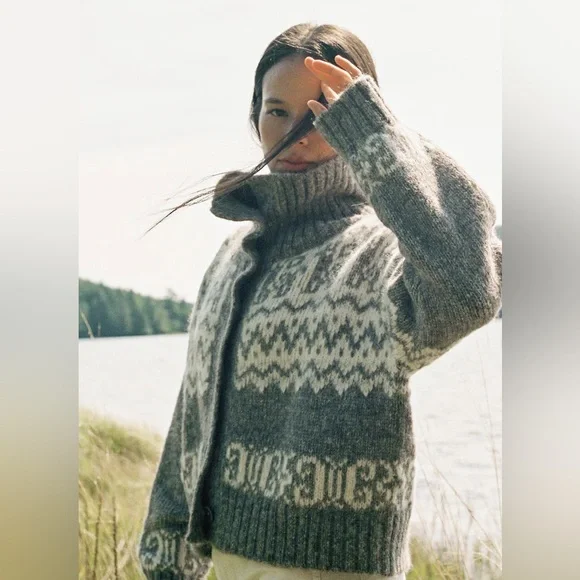 TRADE Ozma of California Cabin Cardi, Eco-Cloud Alpaca Cotton, Shrub - Picture 2 of 15